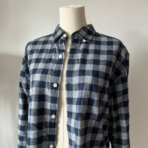 Bonobos Slim Fit Long Check Flannel Button-up Shirt In Atlas Check - Navy Beats - Picture 6 of 10